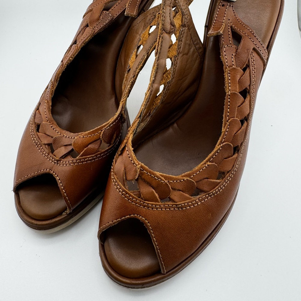 VINTAGE STYLE BROWN SLINGBACK SANDALS MICHAEL KORS